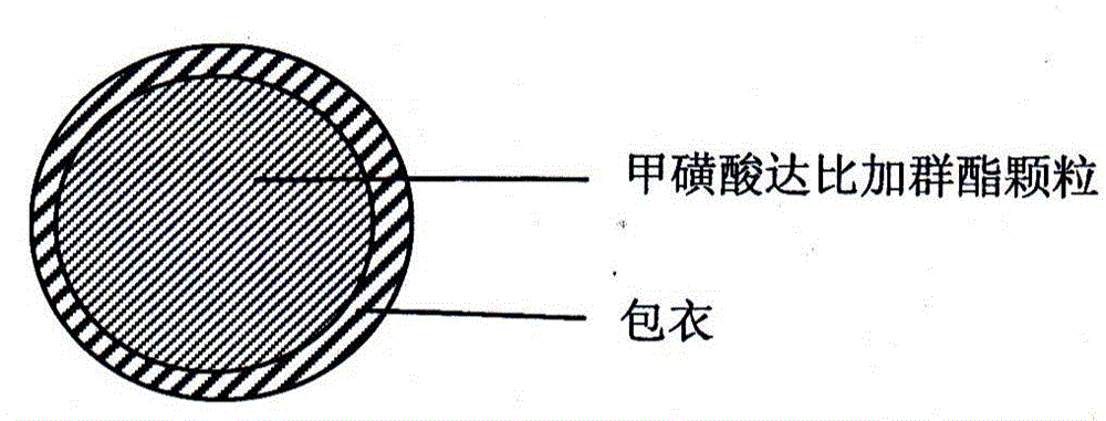 A dabigatran etexilate mesylate capsule pharmaceutical composition and a preparing method thereof