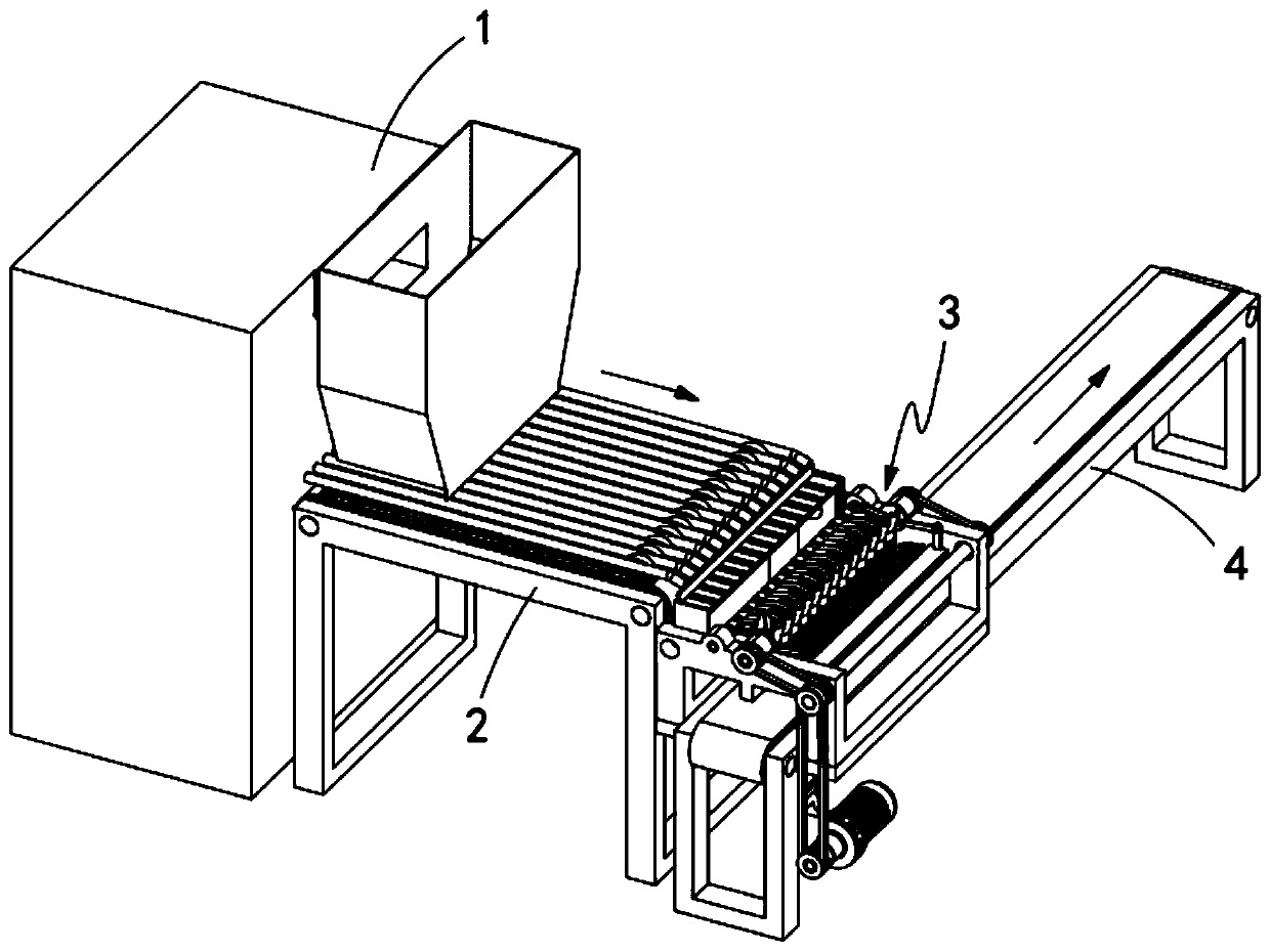 Garlic production front procedure automatic arranging device