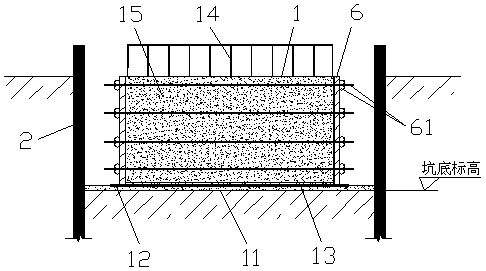 Construction method of bearing platform and basement floor in deep soft soil area