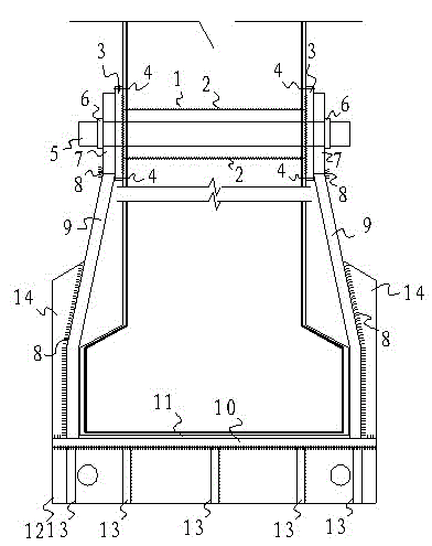 High-strength carbon fiber bar external prestressing anchoring device and using method thereof