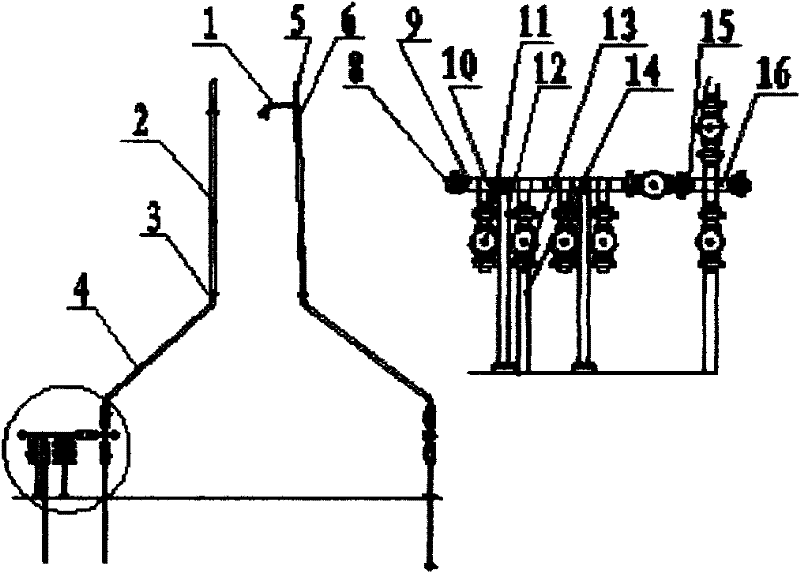 Vertical cementing manifold for offshore oil production