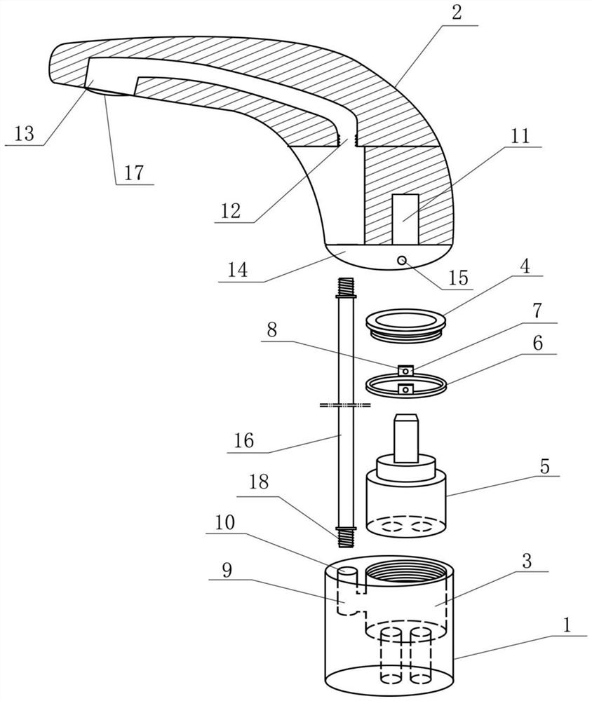 Handle-free cold and hot double-control faucet