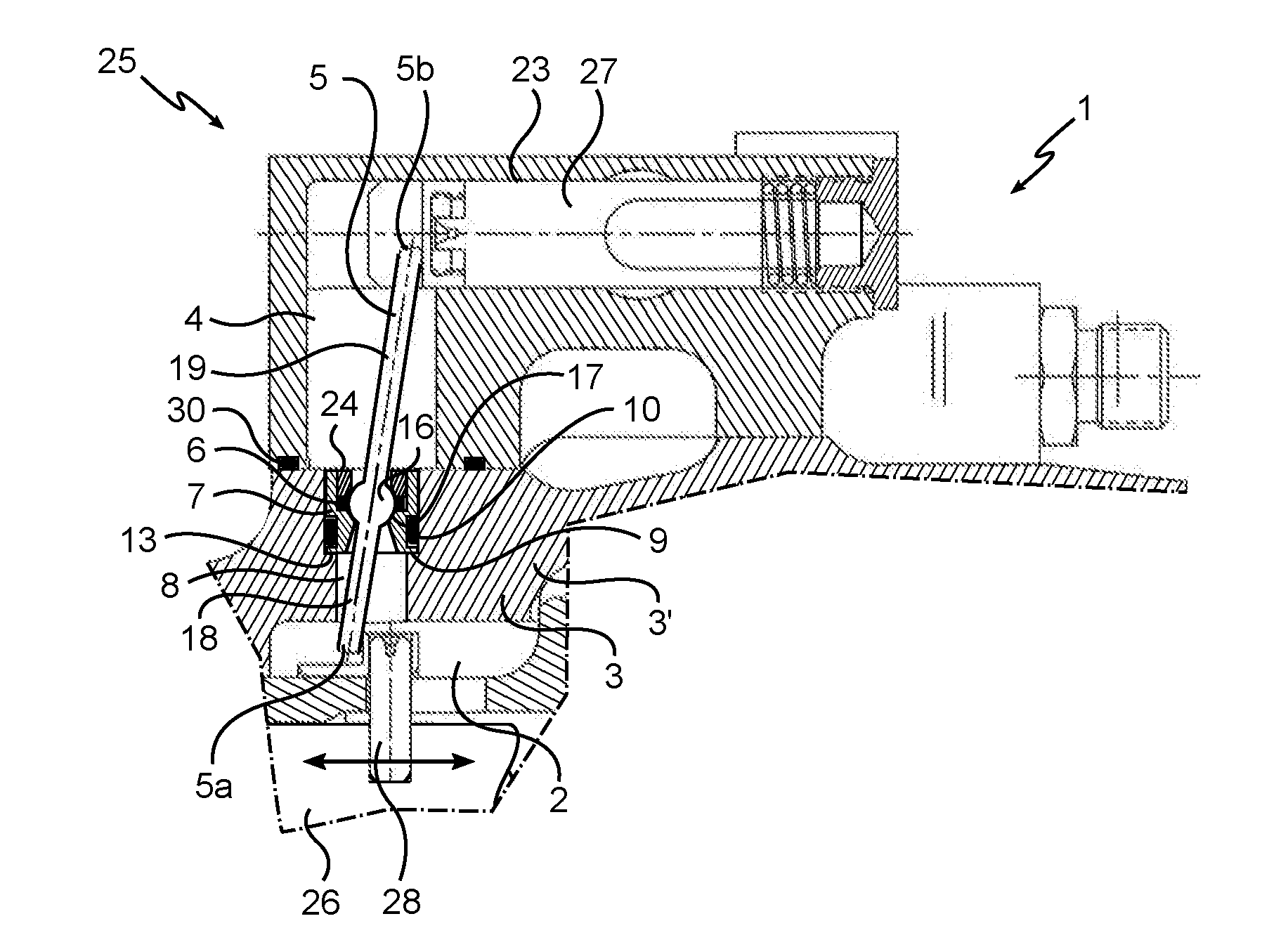 Control system comprising a control rod