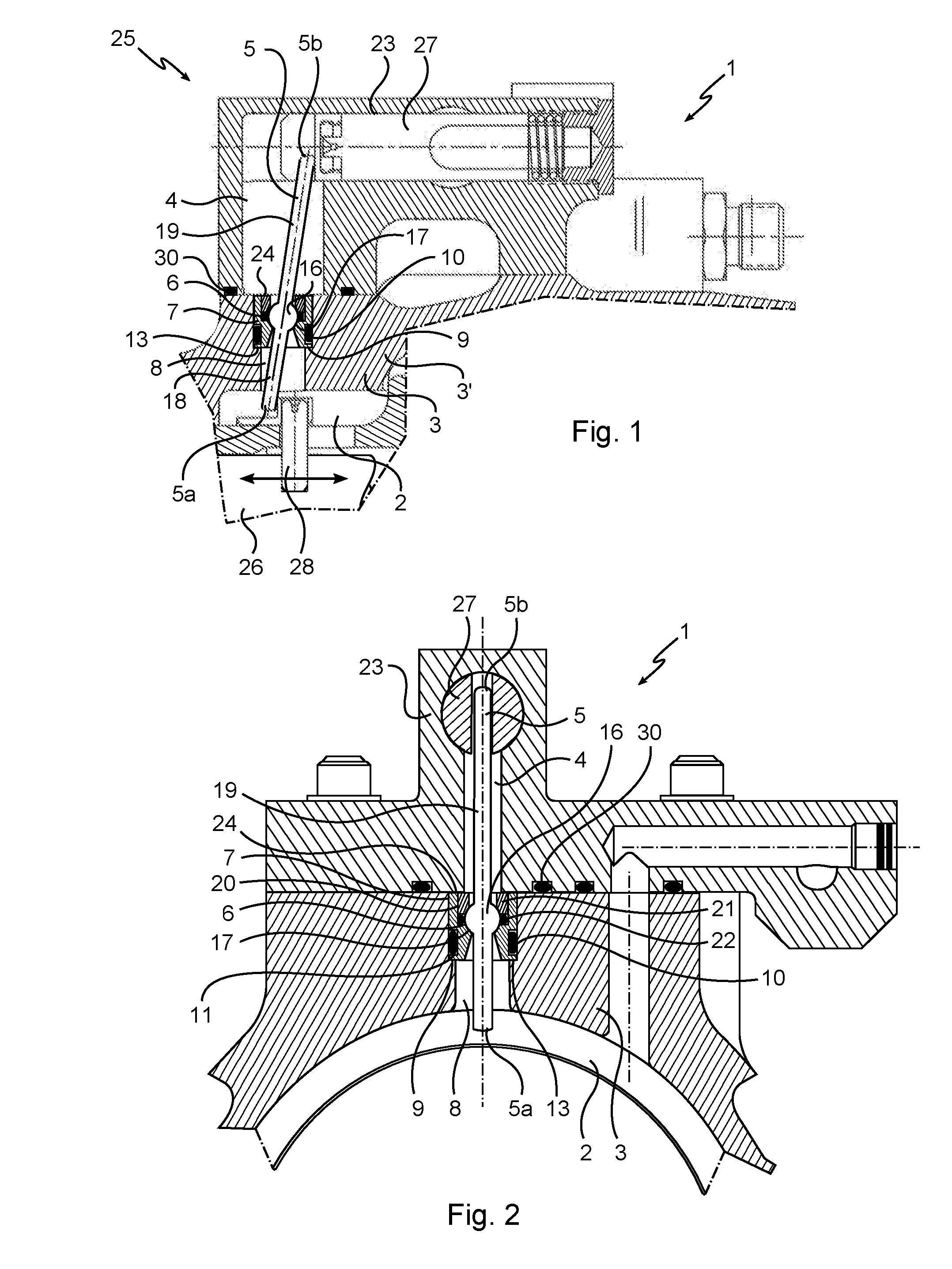 Control system comprising a control rod