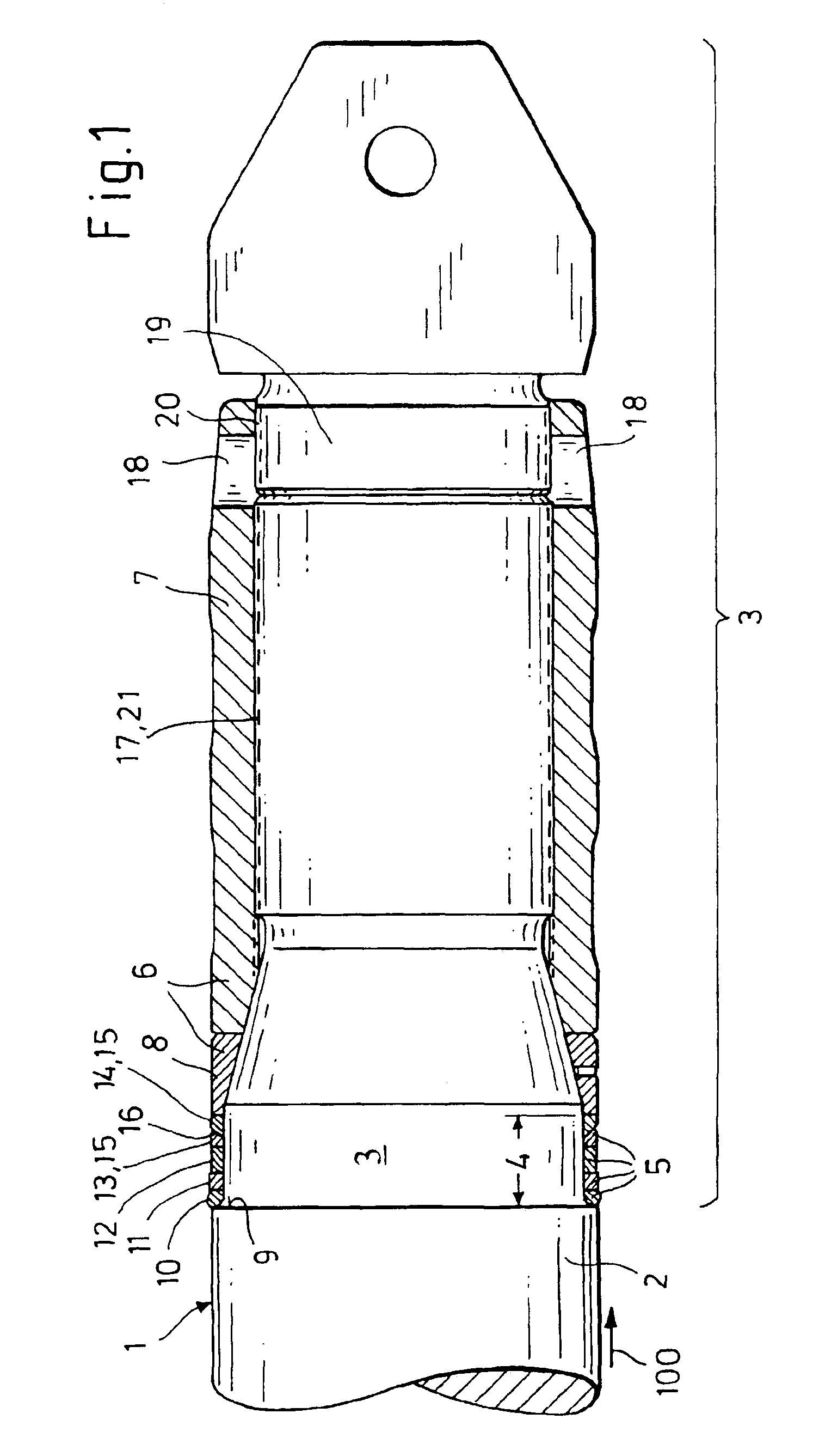 Apparatus for the section-wise autofrettage of gun barrels