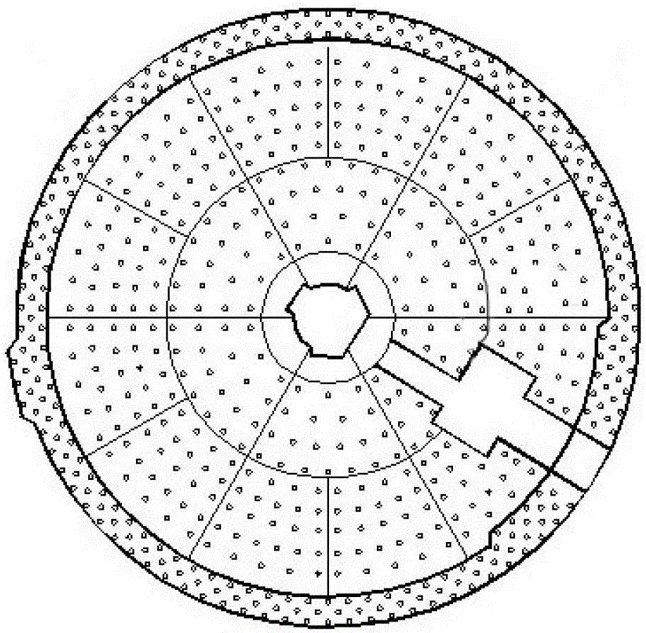 The connection structure and construction method of the coal retaining wall of the round coal bunker and the raft foundation of the coal pile area