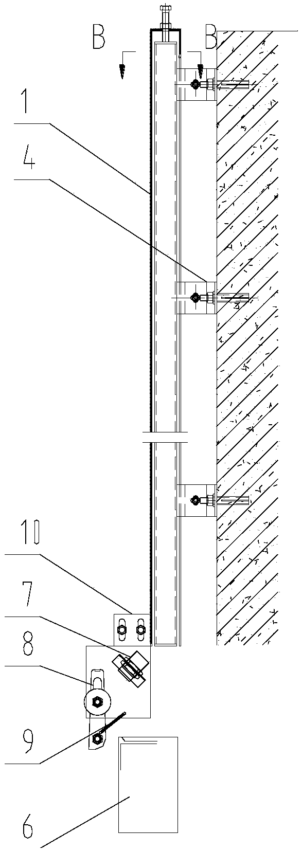 Underwater monitoring device for non-metallic chain mud scraper and using method thereof
