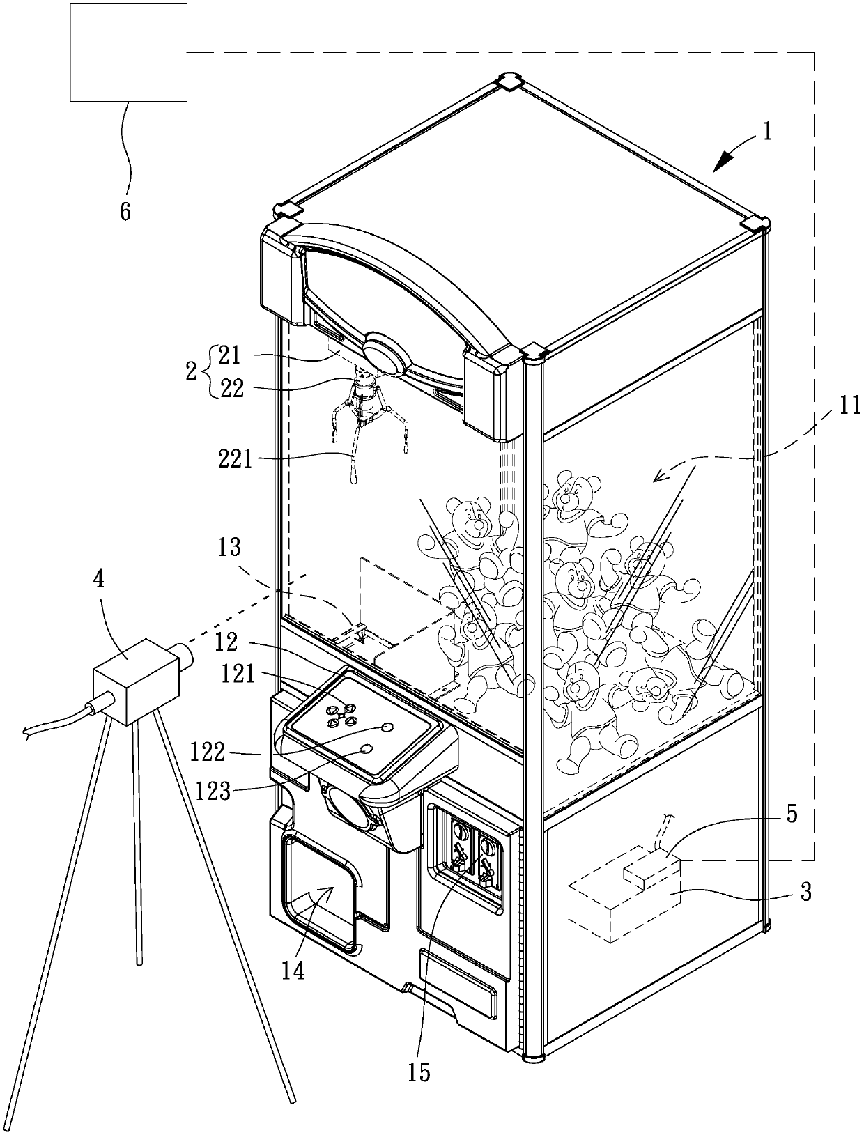 Game machine for grabbing an article