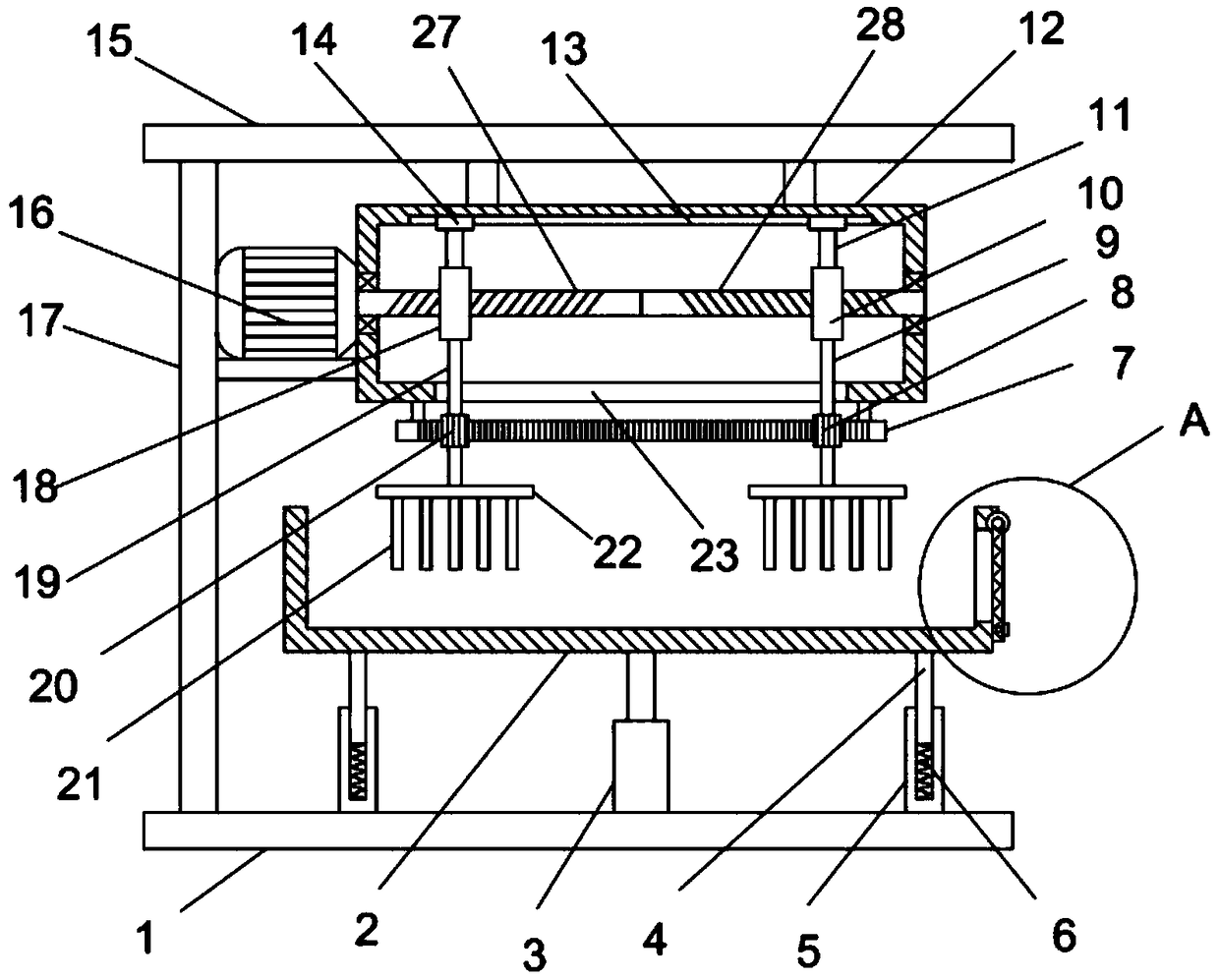 High-efficiency feed mixing device for agricultural use