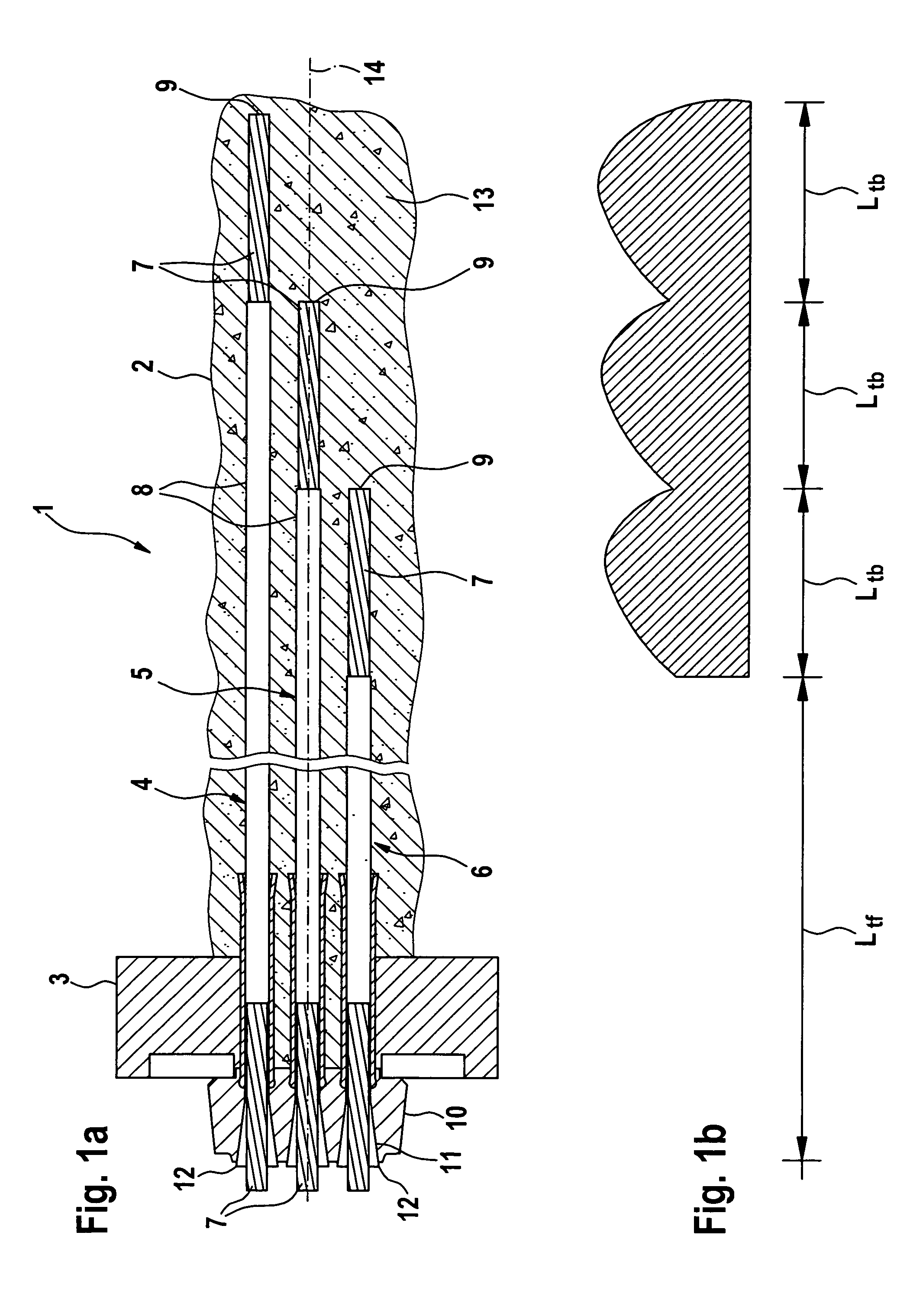 Method and arrangement for stressing a staggered anchorage