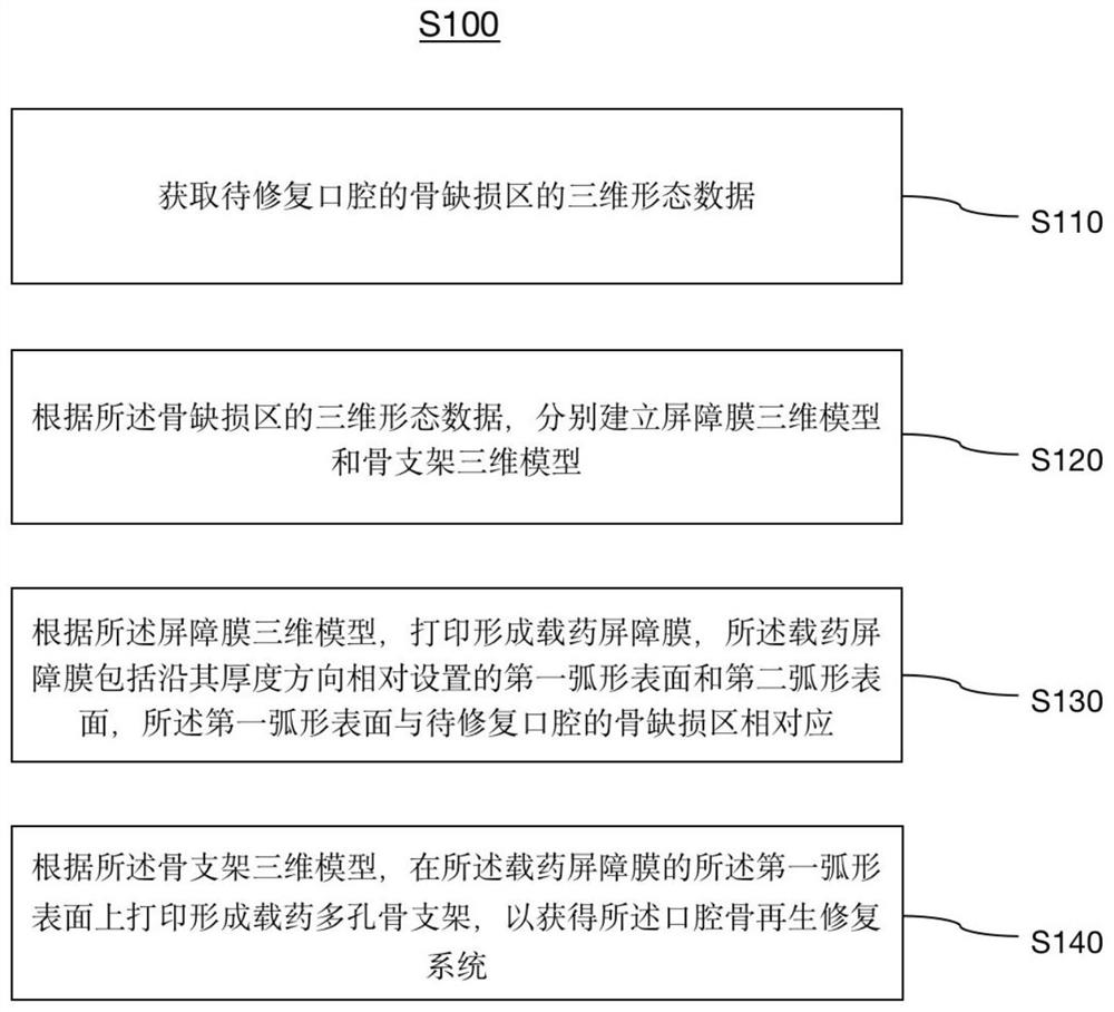 Oral bone regeneration and repair system and preparation method thereof