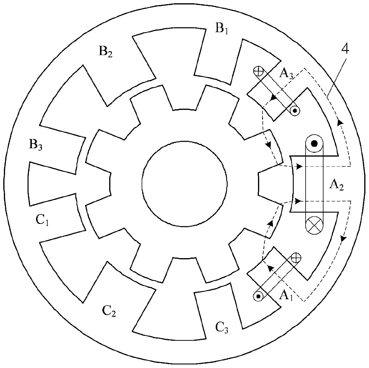 A 9/8 Pole Switched Reluctance Motor