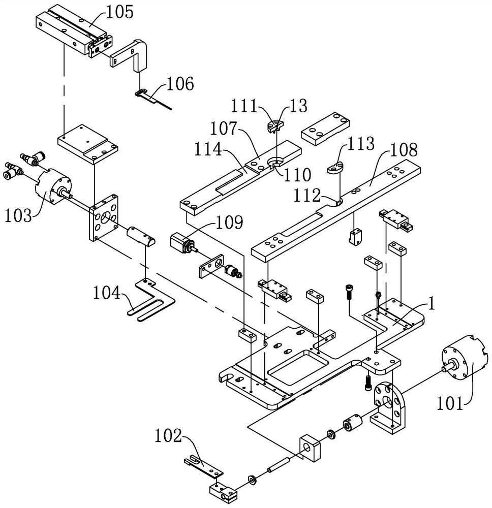 A hanging tag automatic rope threading machine