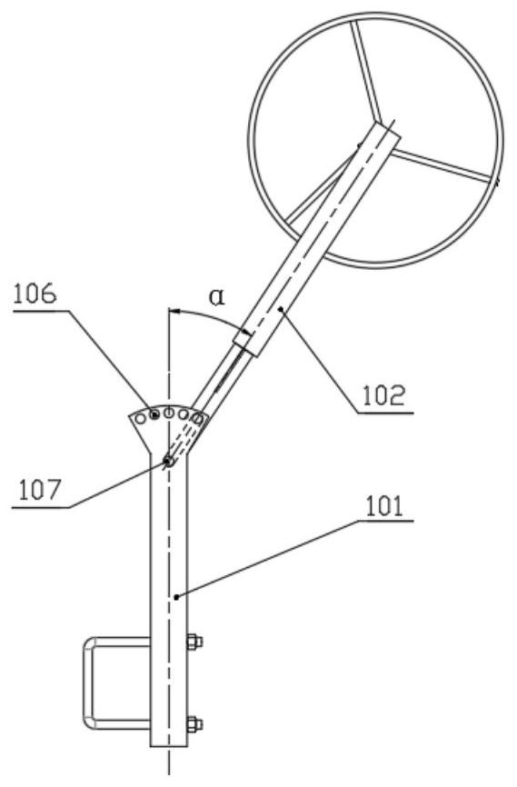 A drip irrigation belt support device and drip irrigation belt laying equipment