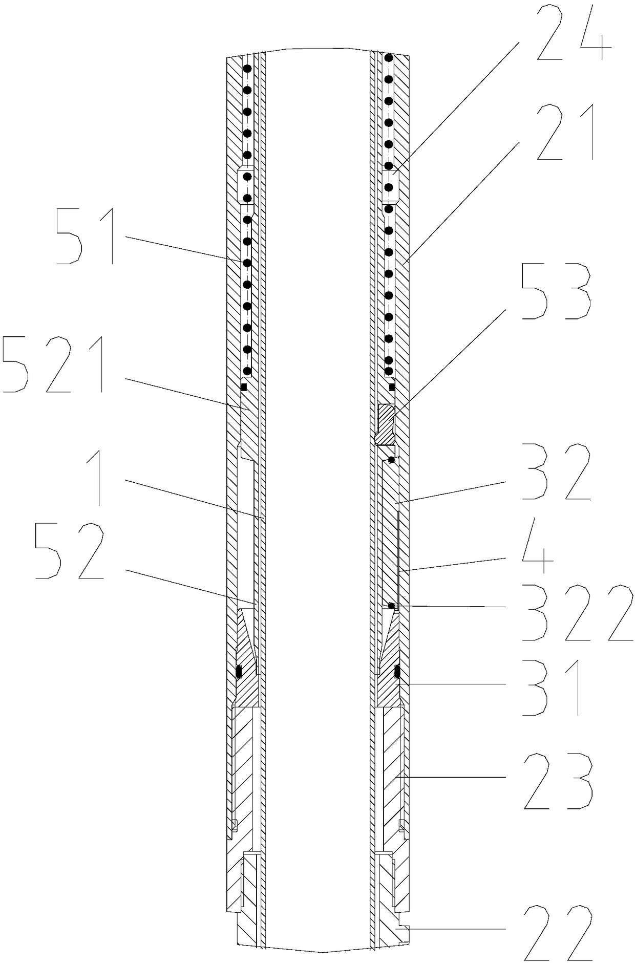Core barrel sealing structure capable of increasing sealing specific pressure
