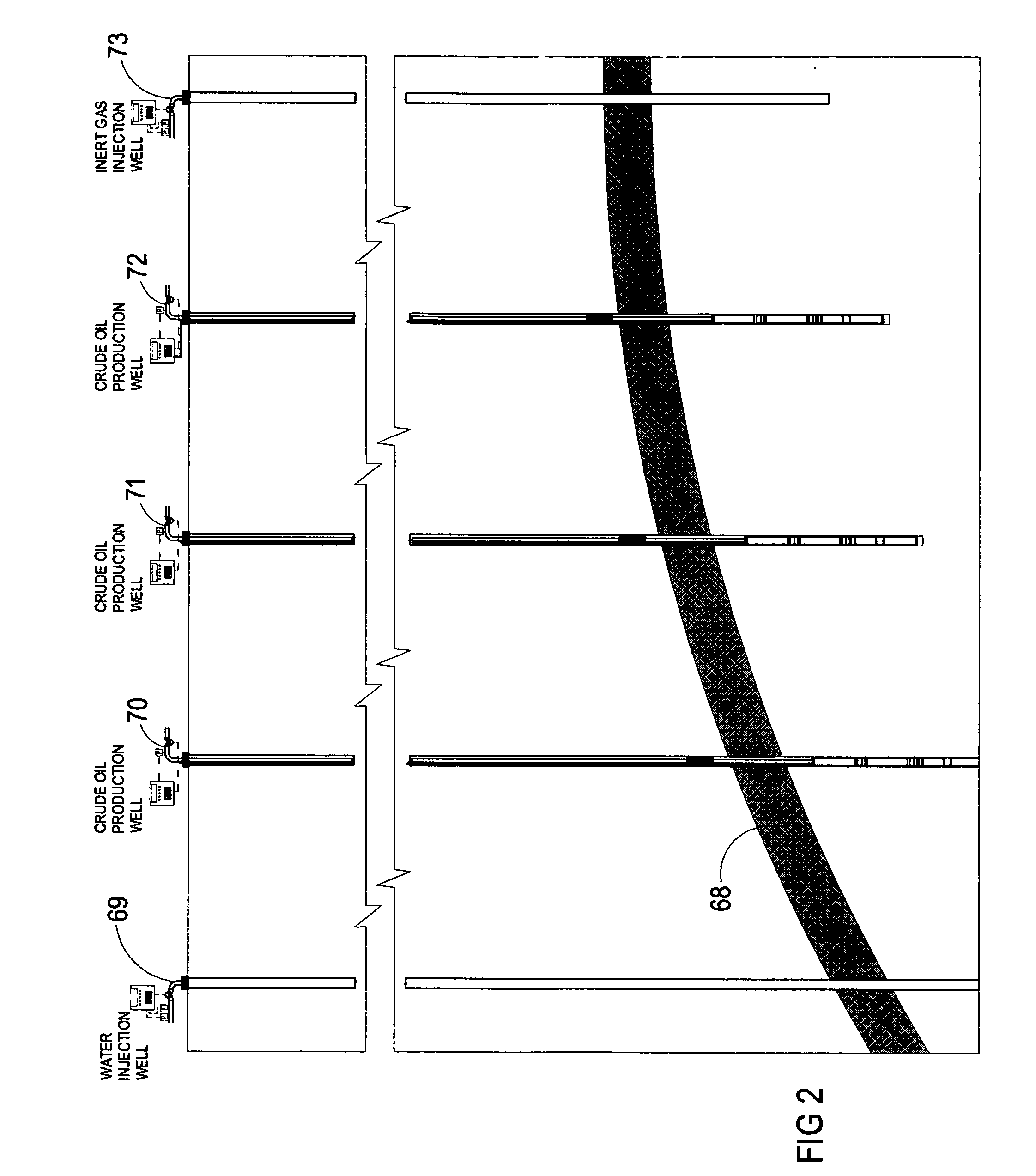 Methods and apparatus for increasing and extending oil production from underground formations nearly depleted of natural gas drive