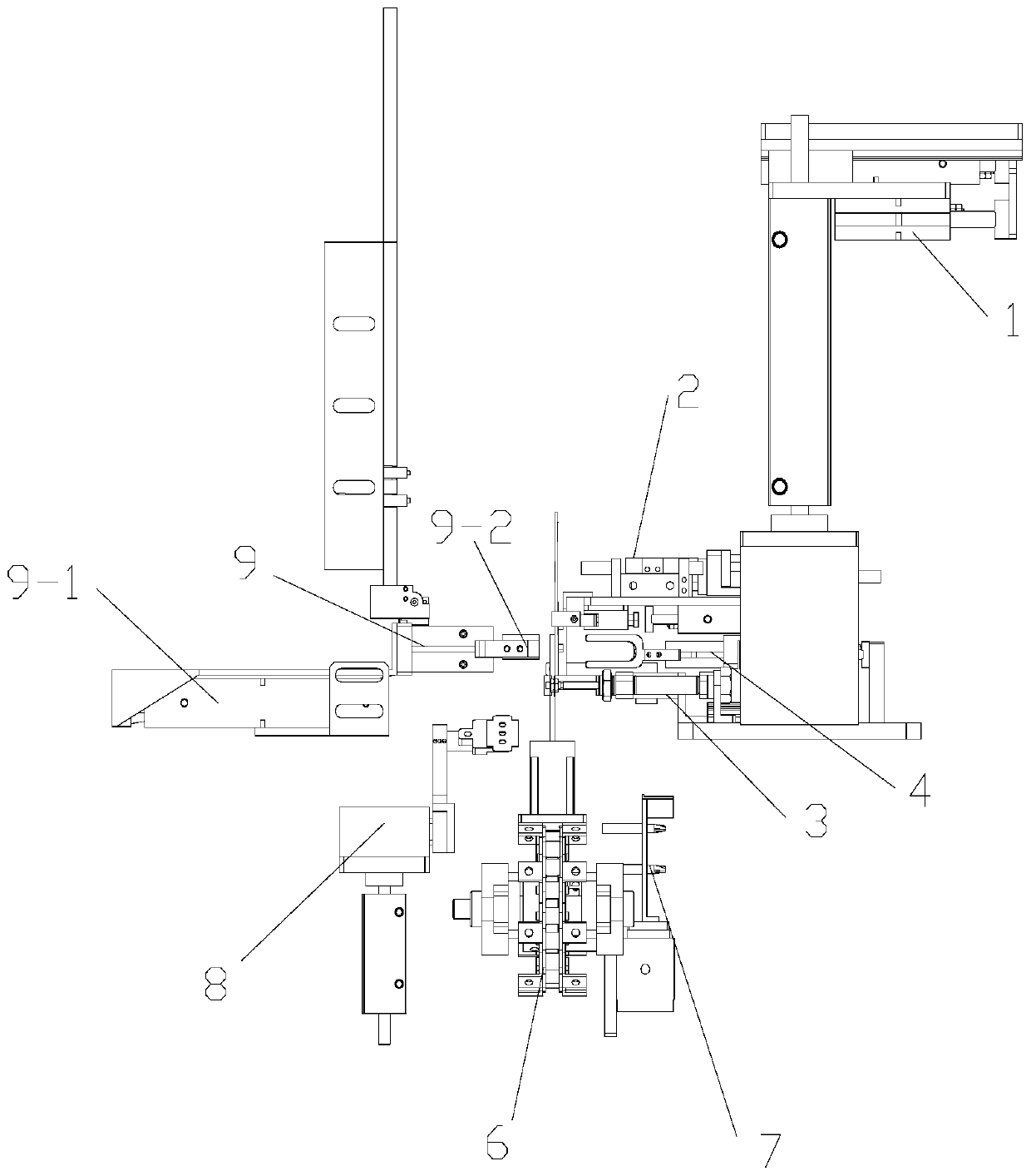 A multi-plant synchronous vegetable seedling grafting device