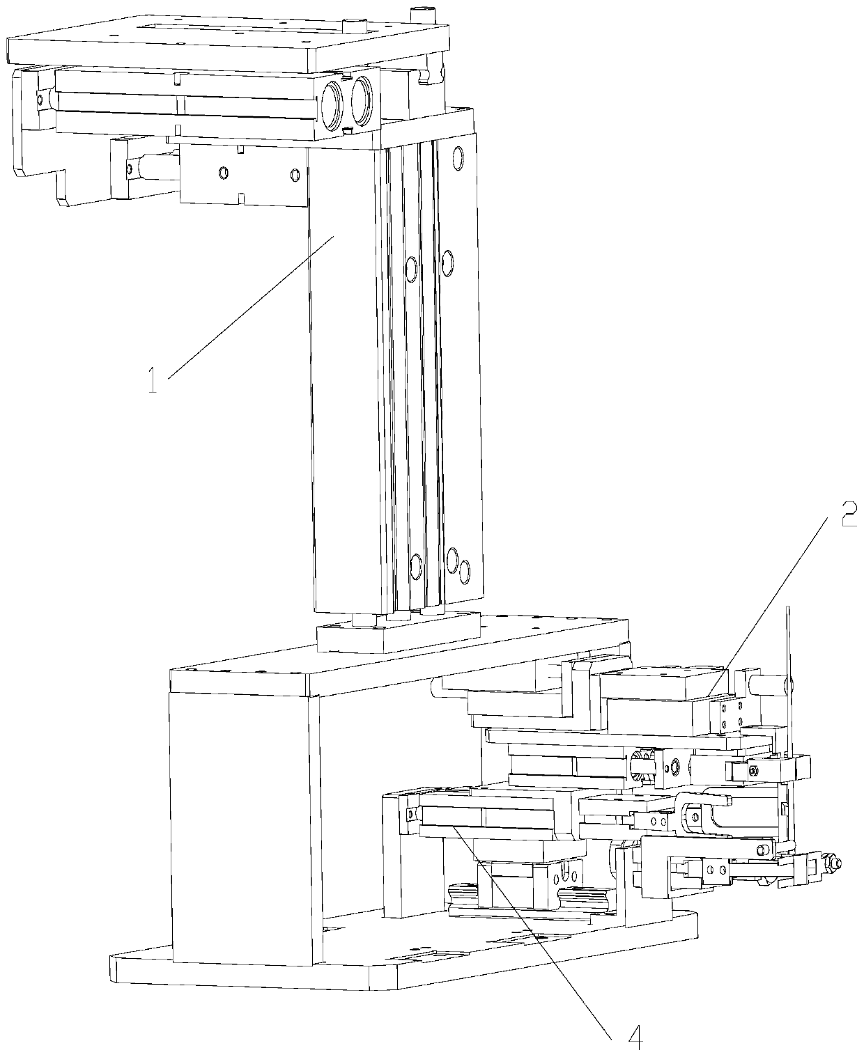 A multi-plant synchronous vegetable seedling grafting device