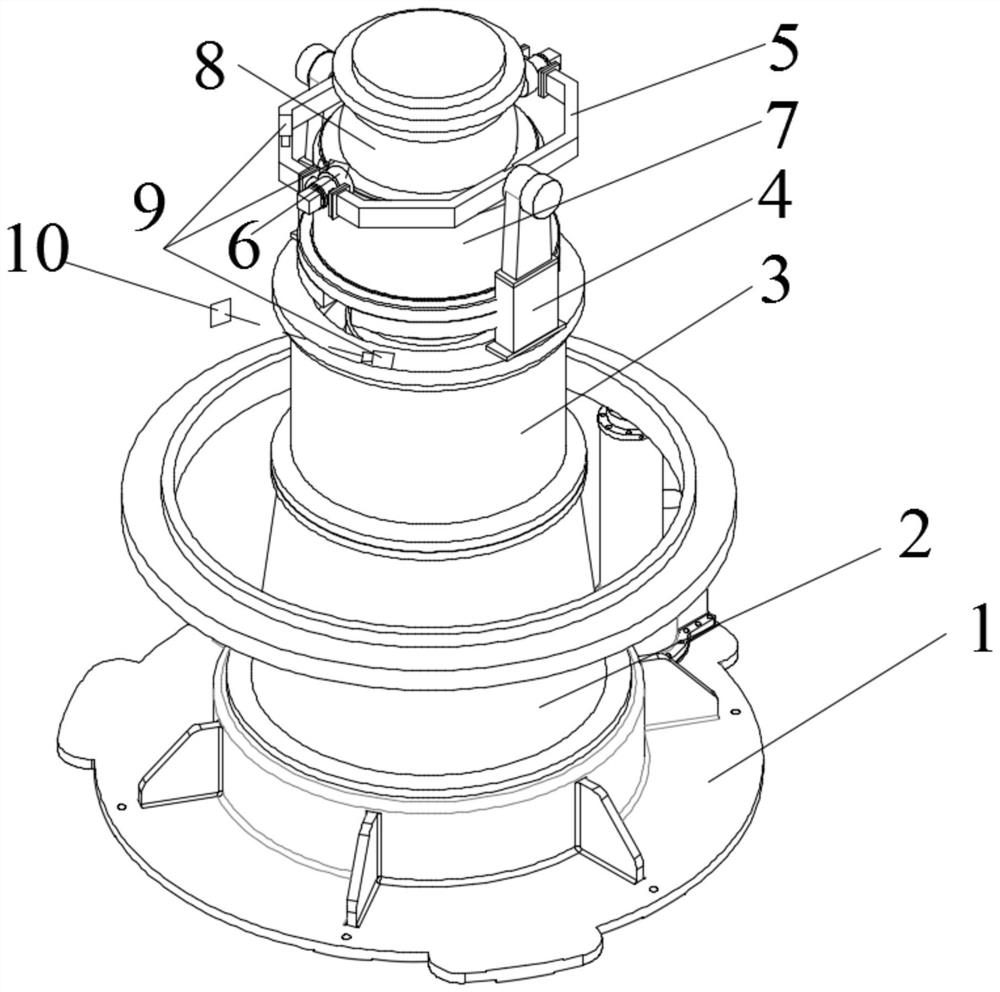 A large-angle attitude angle measurement device and method for a three-axis air bearing platform