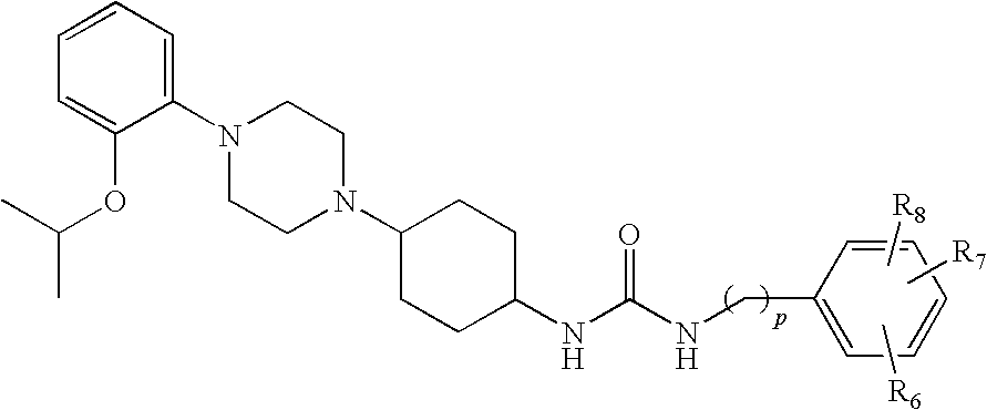 Substituted [4-(4-phenyl-piperazin-1-yl)-cyclohexyl]-urea compounds