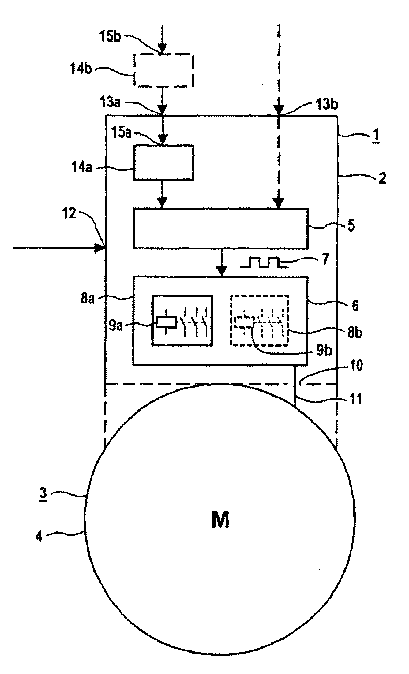 Regulating device for a motor