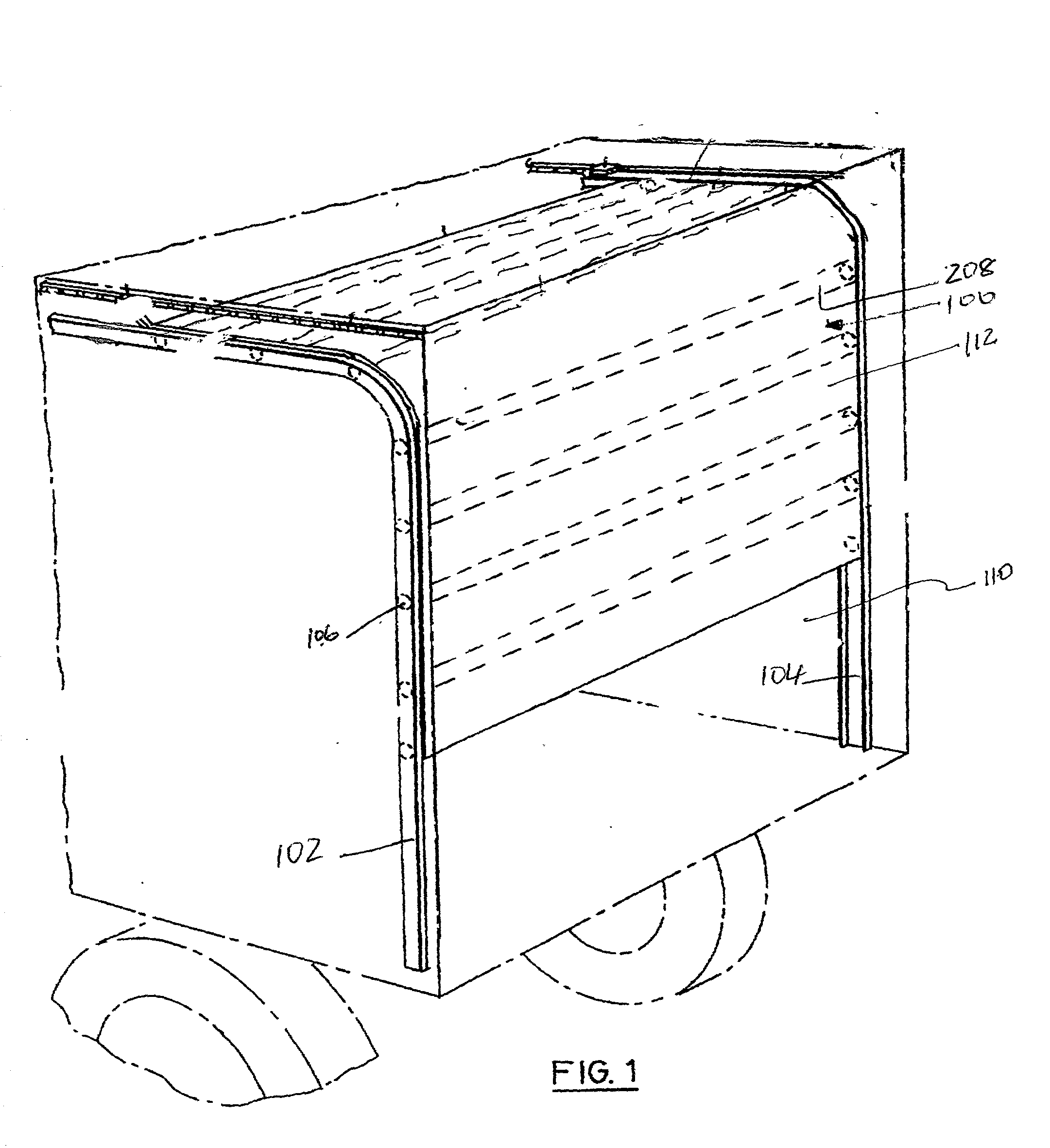 Unitary flexible roll-up door