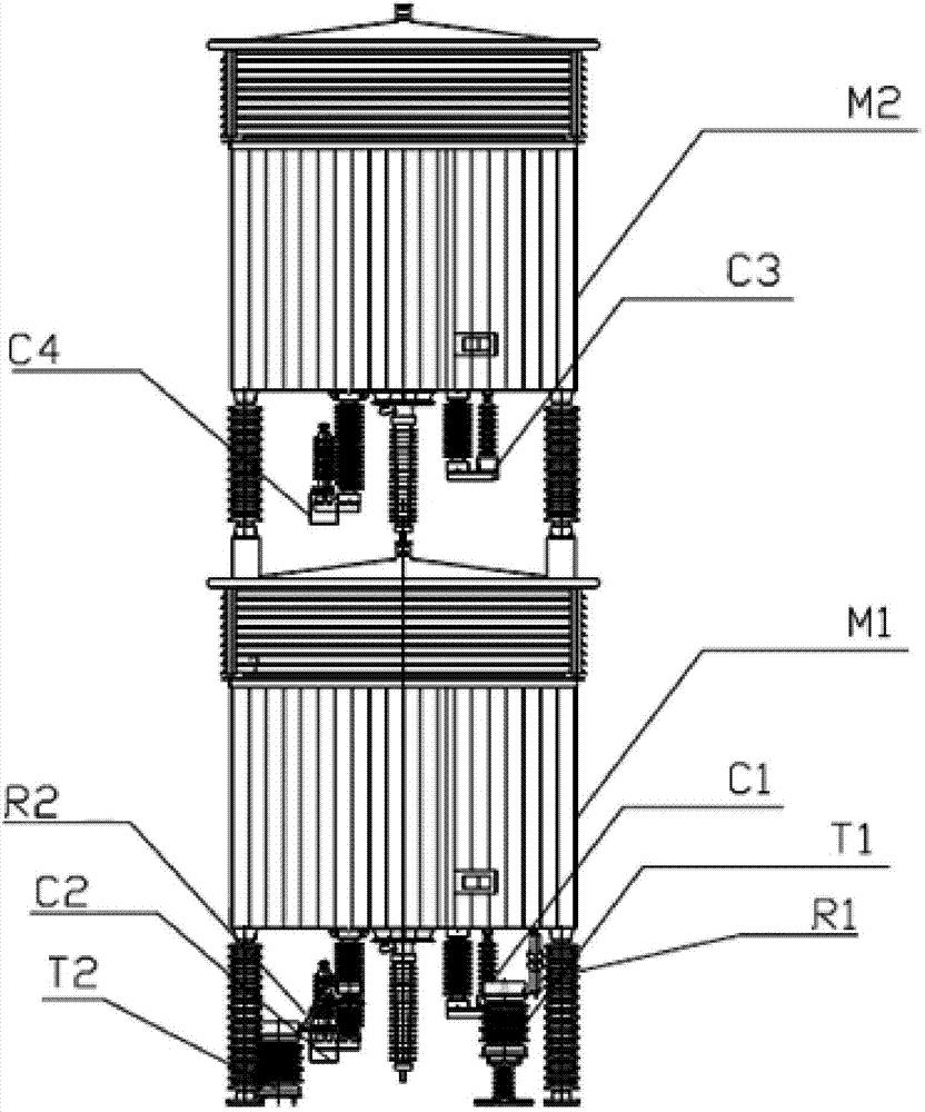Measurement method of voltage division ratio of voltage-sharing capacitor for spark gap of series capacitor compensation device