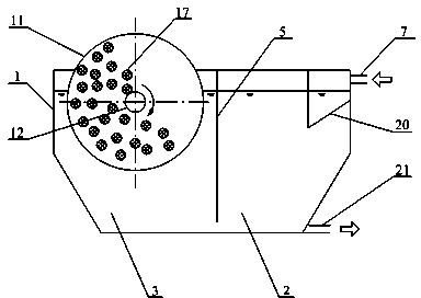 Efficient denitrifying integrated biological drum and operating method thereof