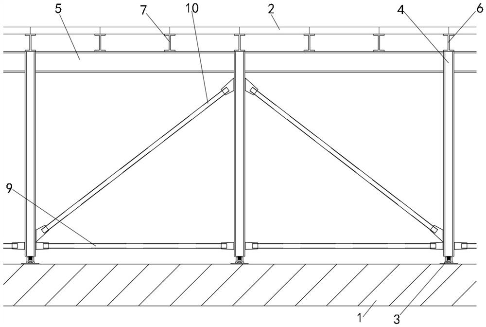 Turnable lightweight steel structure and precast concrete slab structure system and construction method thereof