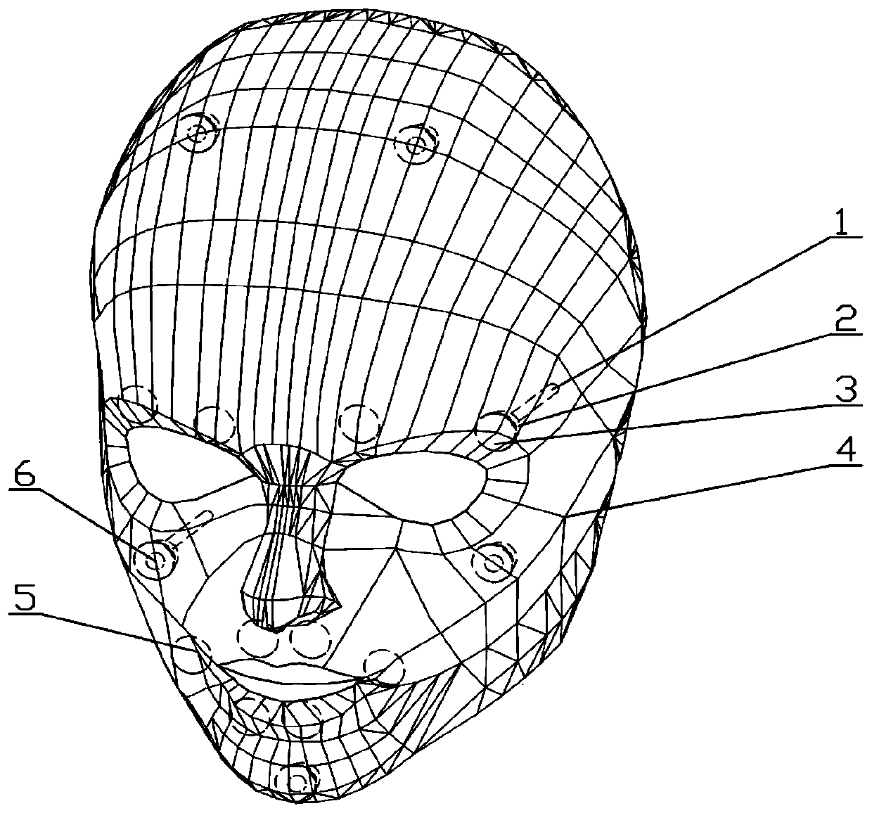 Soft face skin and connection method of robot head shell and soft face skin