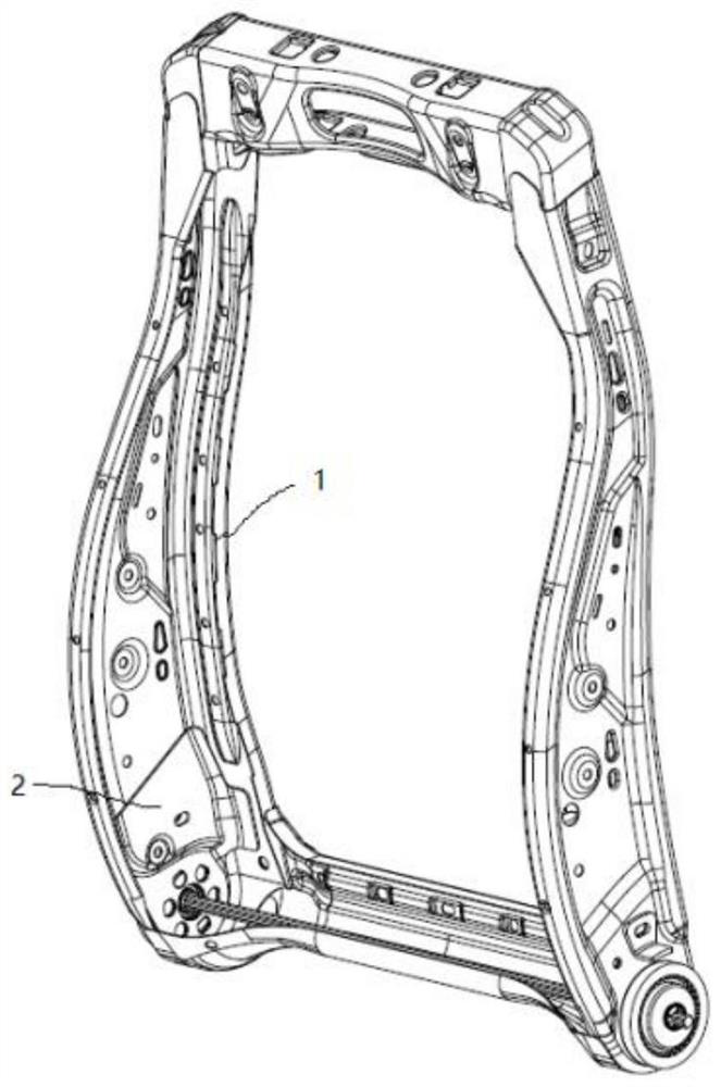 Device for adjusting strength of automobile seat backrest framework, automobile seat and method