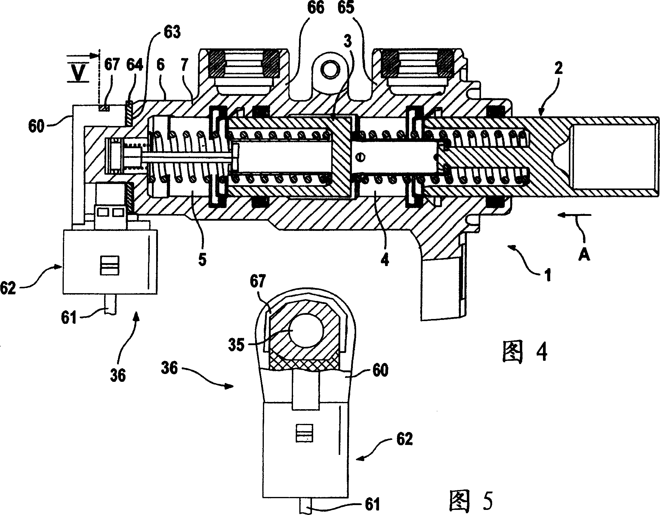 Device for monitoring the position and displacement of a brake pedal.
