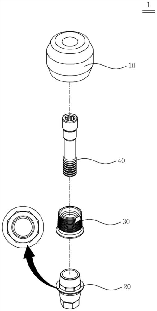 Dental implant structure having dental prosthesis breakage prevention housing and separation jig therefor