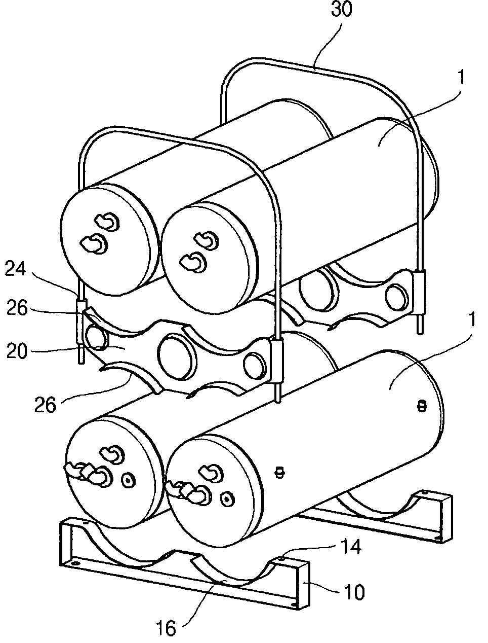 Air tank fixing structure for commercial vehicles