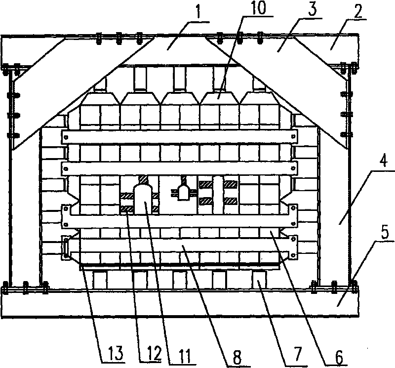 Self-balancing type true three-dimensional loading model testing bench frame with sliding wall