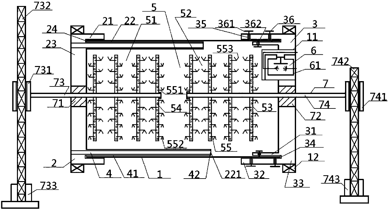 Construction device for cleaning coal ash stirring device