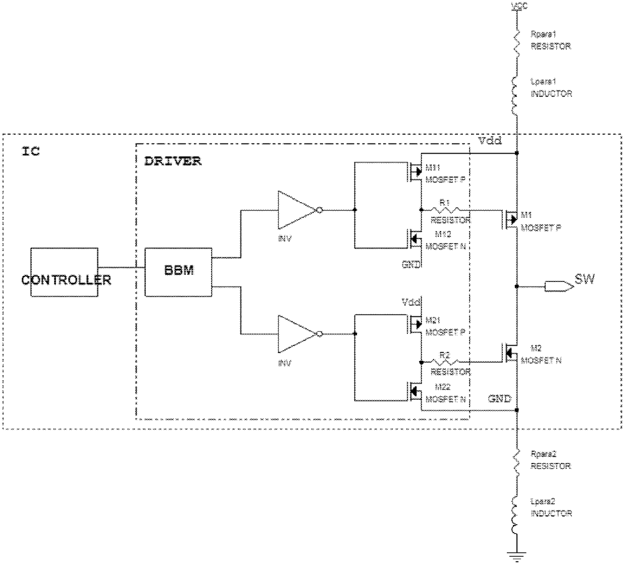 Power switch driver, IC chip, and DC-DC converter