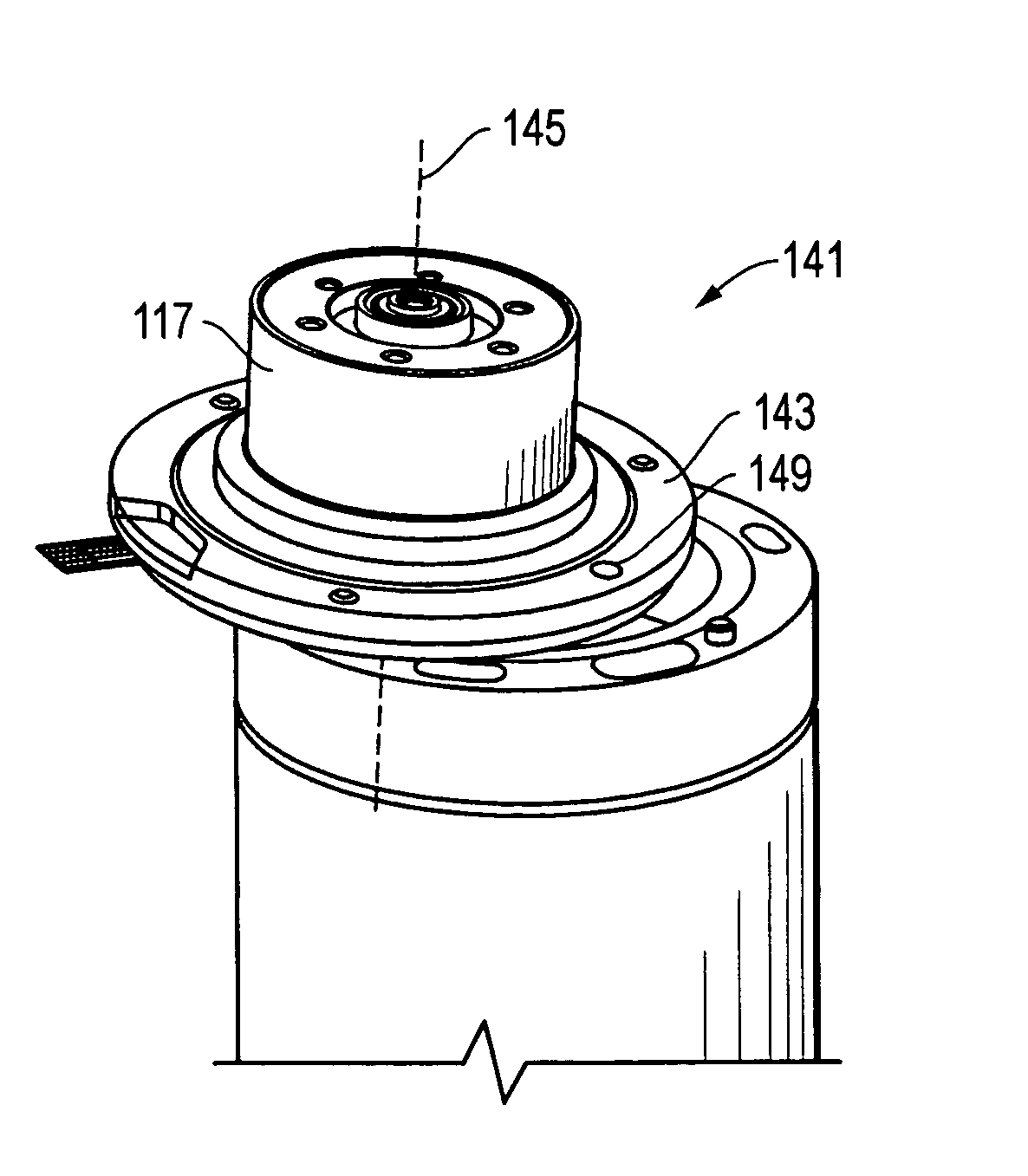 System and apparatus for assembling a hard disk drive having a motor bracket tooling hole for inverted motor-to-base merge process