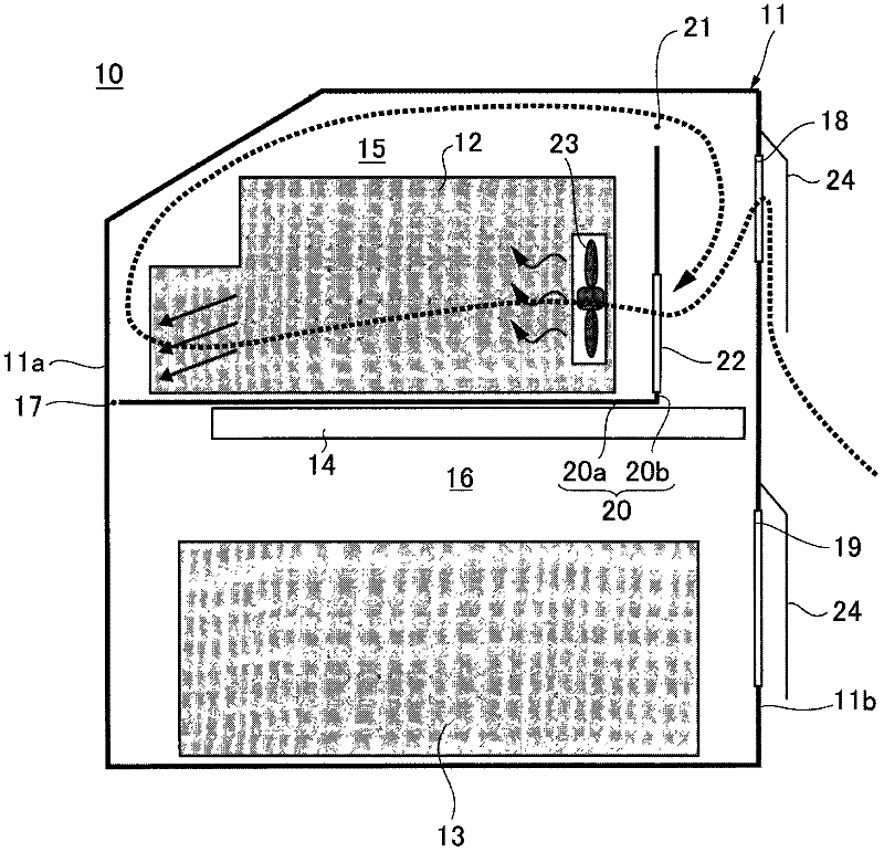 Vehicular charger and battery cooling structure