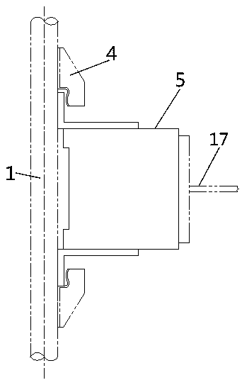 A steam-cooled tube screen flue and its supporting and hanging structure