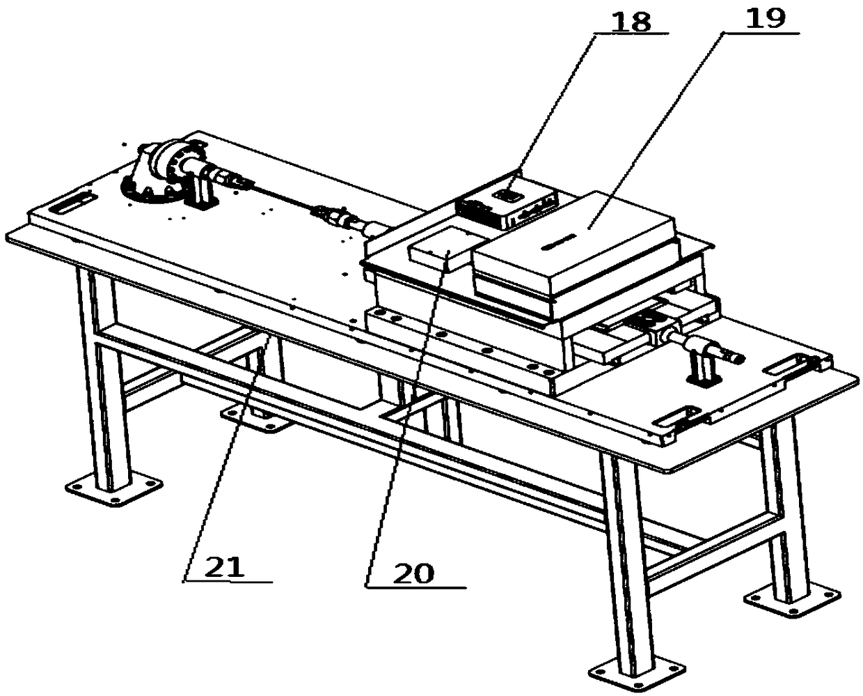 A horizontal linear motor driven medium and high frequency fatigue testing machine