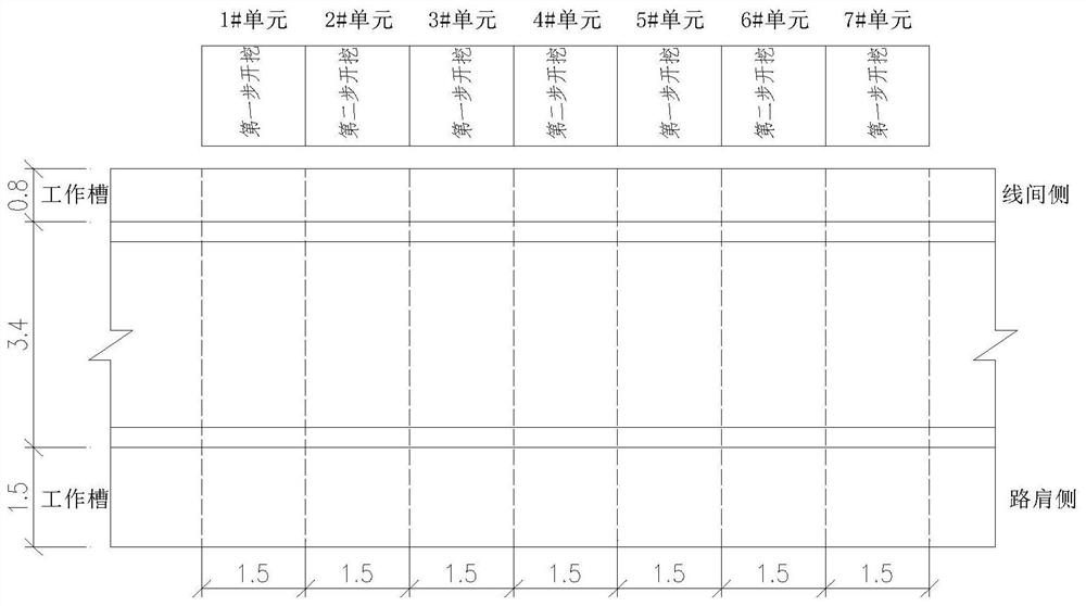 Subgrade structure, method and application for deep replacement subgrade of buried pile row subgrade