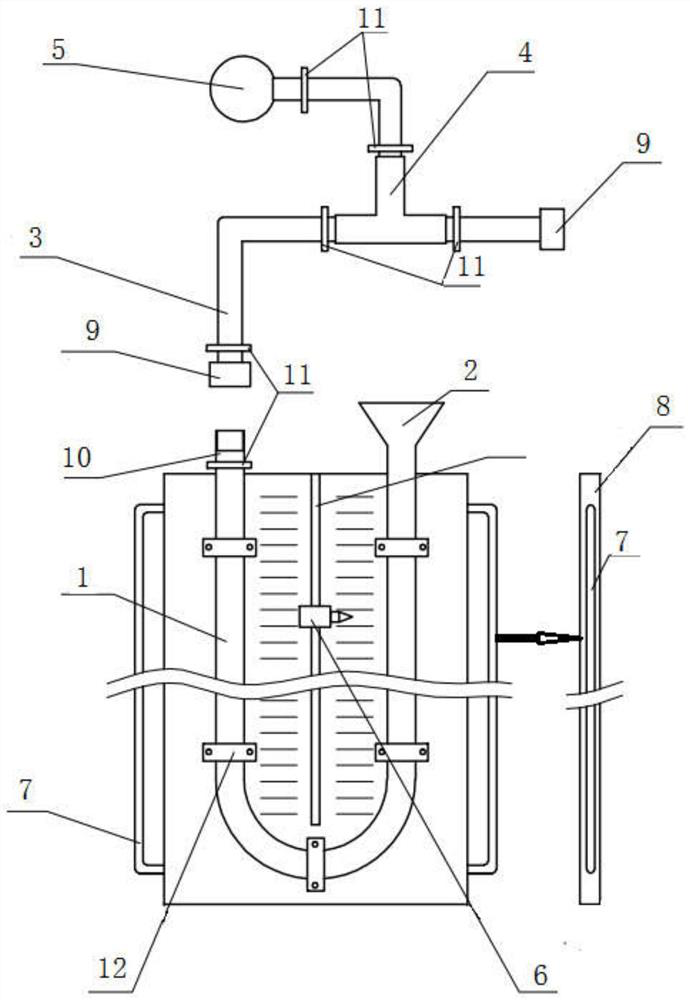 Gas pipeline sealing detection device capable of being pressurized and with scale, detection method and application
