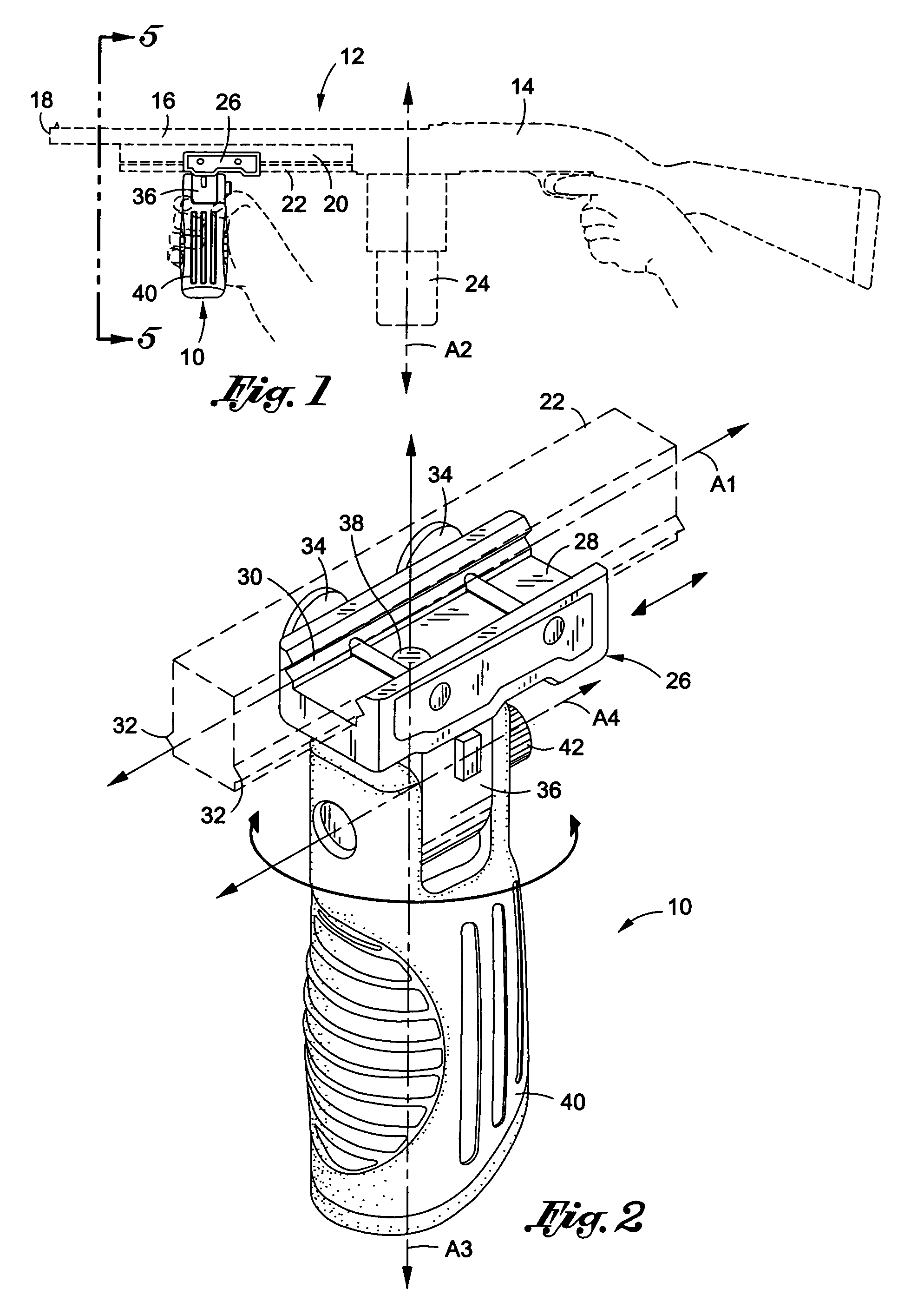 Articulating firearm fore grip