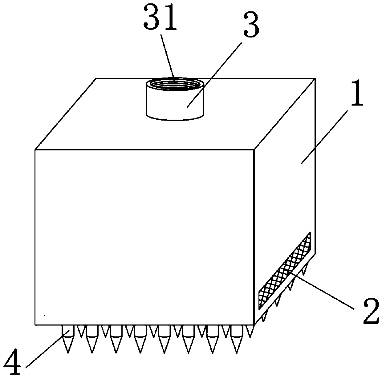 Embedded fertilizer box for melia azedarach