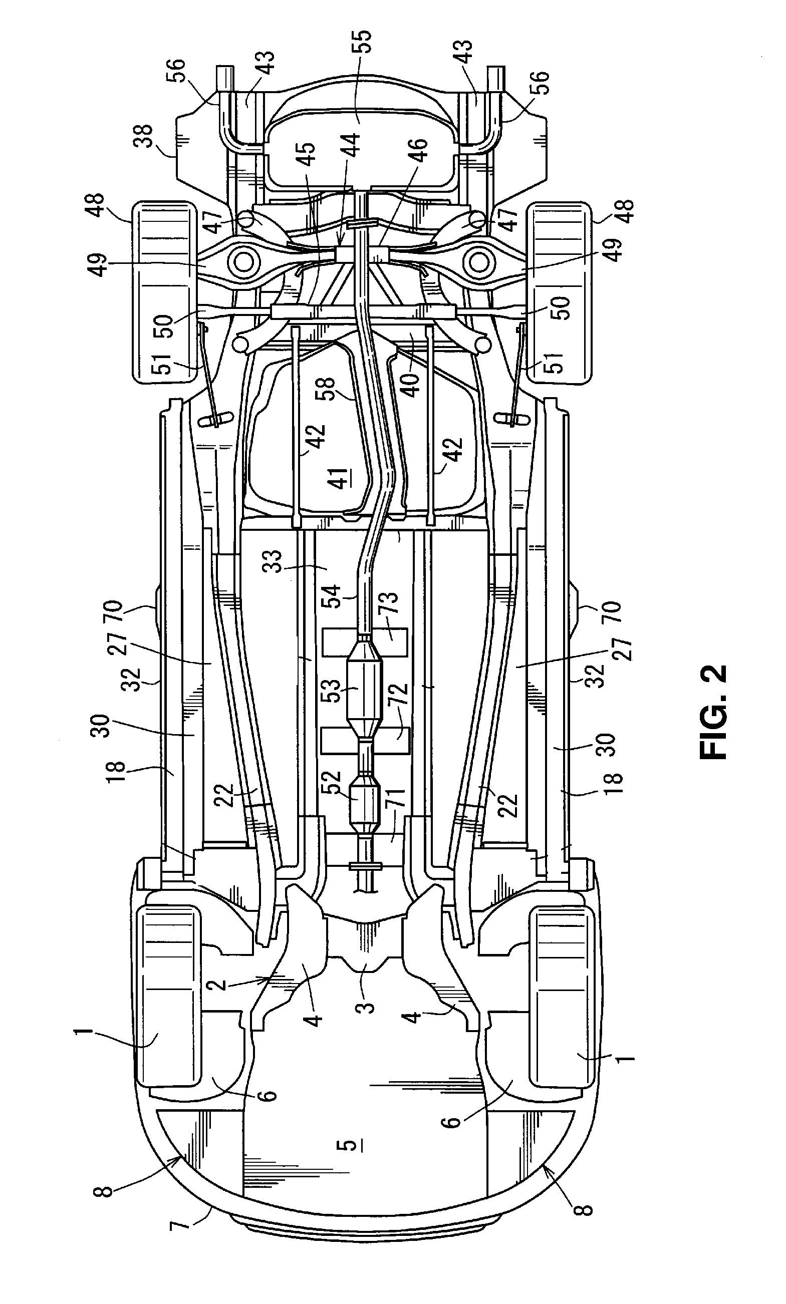 Underfloor structure of automotive vehicle