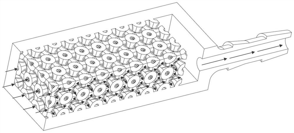 Integrated liquid cooling chip radiator filled with three-period extremely-small curved surface and manufacturing method of integrated liquid cooling chip radiator