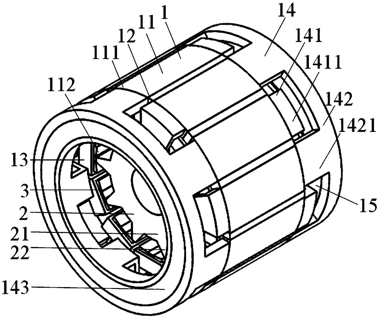 Mixed excitation flux switching motor having stator with claw pole bypass structure
