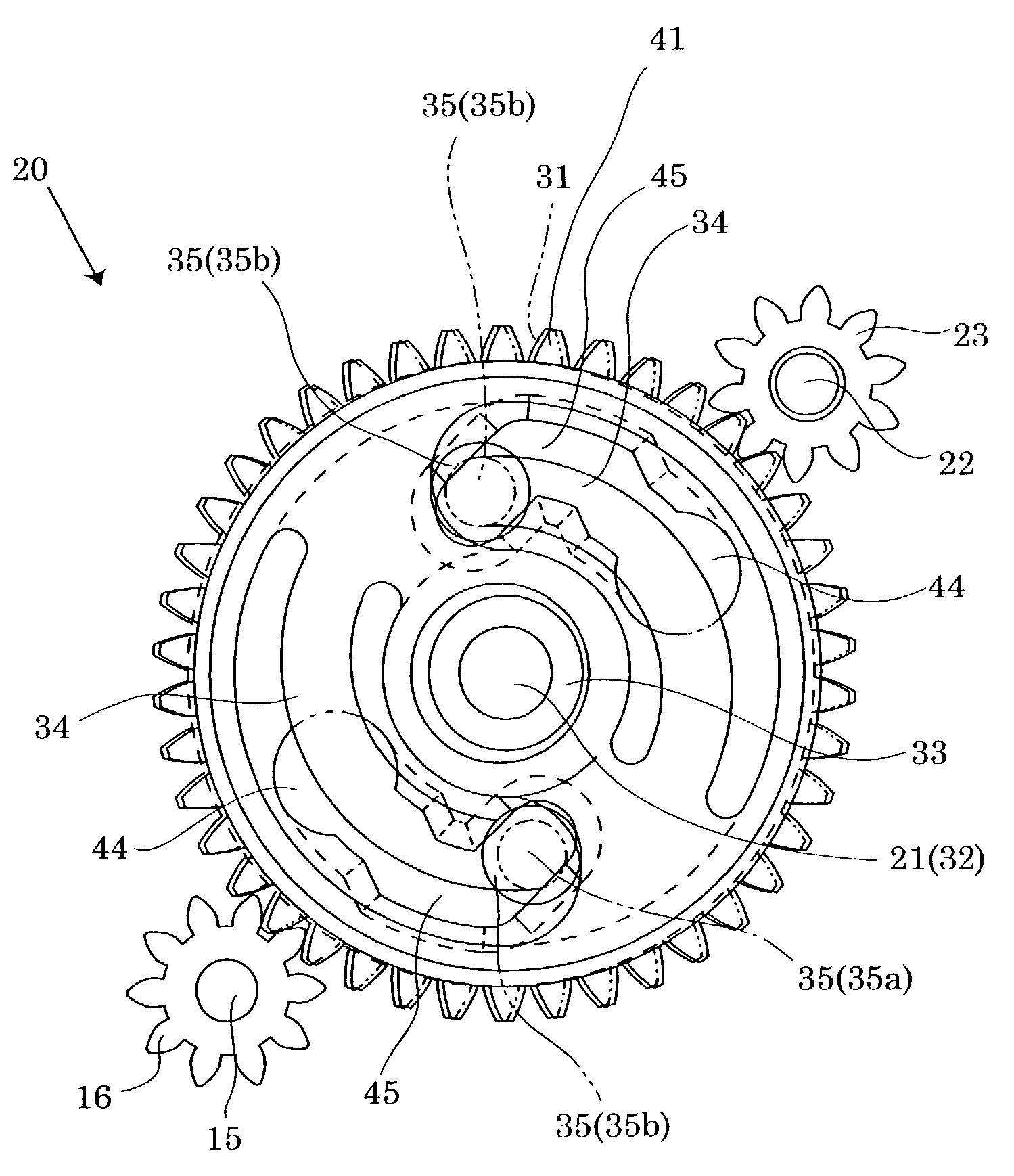Gear mechanism with an idler gear, a gear mechanism with a device for eliminating backlash between gears, and a motor driving mechanism