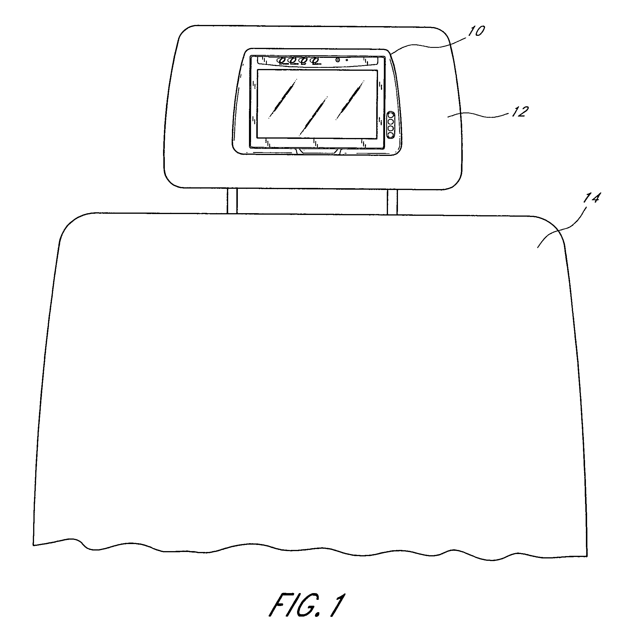Headrest-mounted monitor